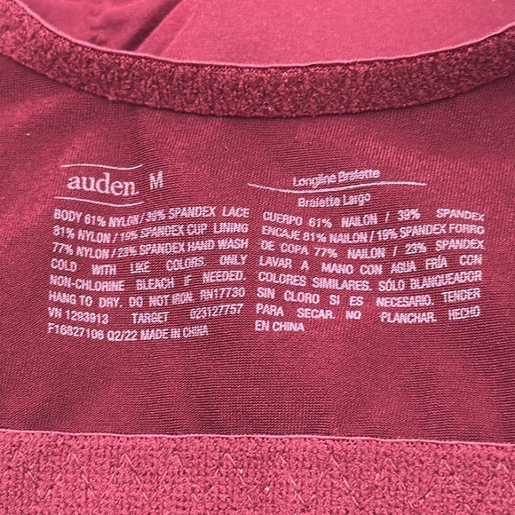 NWT Auden Pullover Bra Burgundy Size M Adjustable Straps - Picture 8 of 8